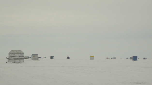 Ice Fishing Shanties on Lake Winnebago